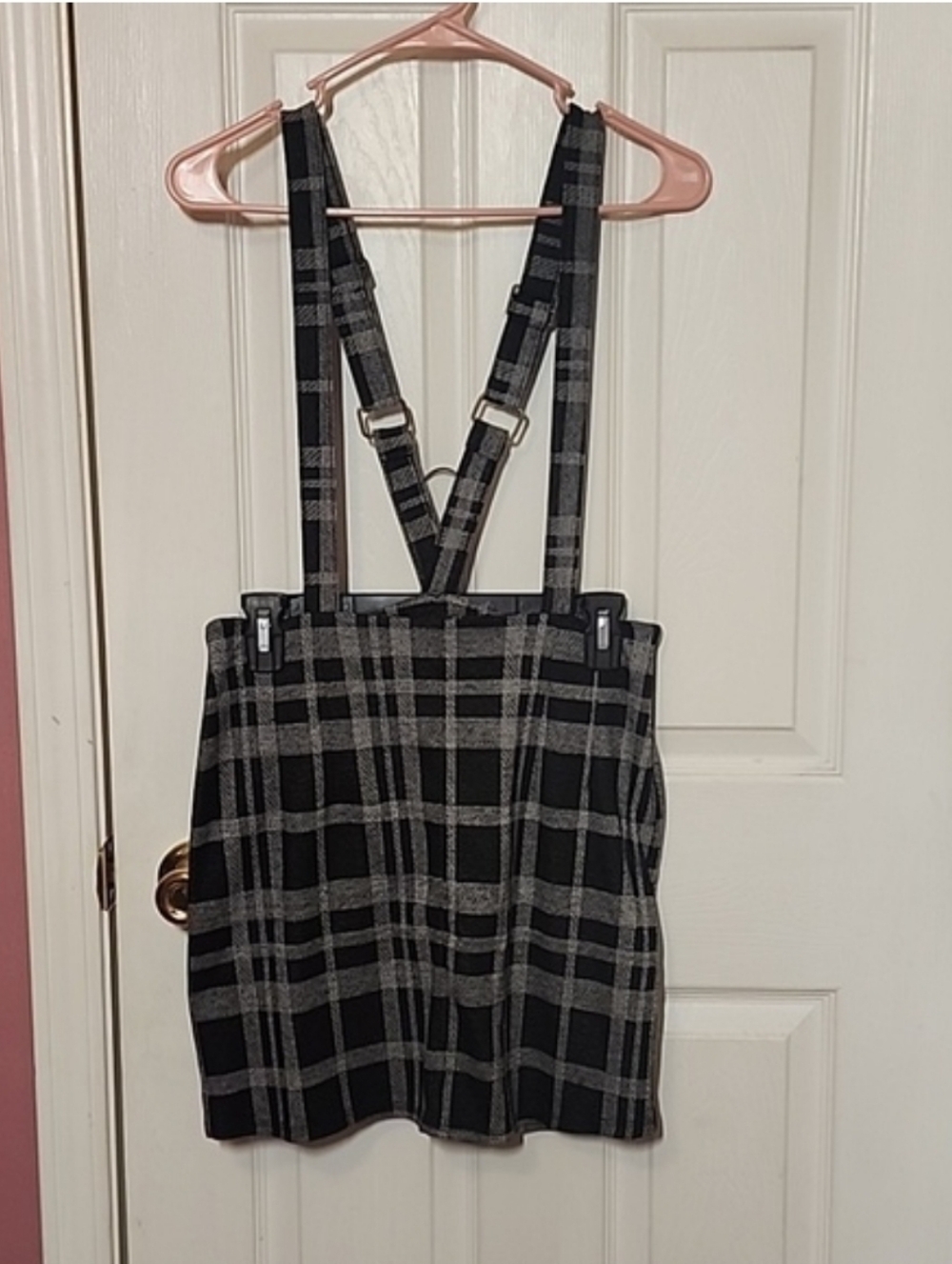 DEREK HEART BLACK AND GRAY BIB SKIRT ONE PIECE SZ M
